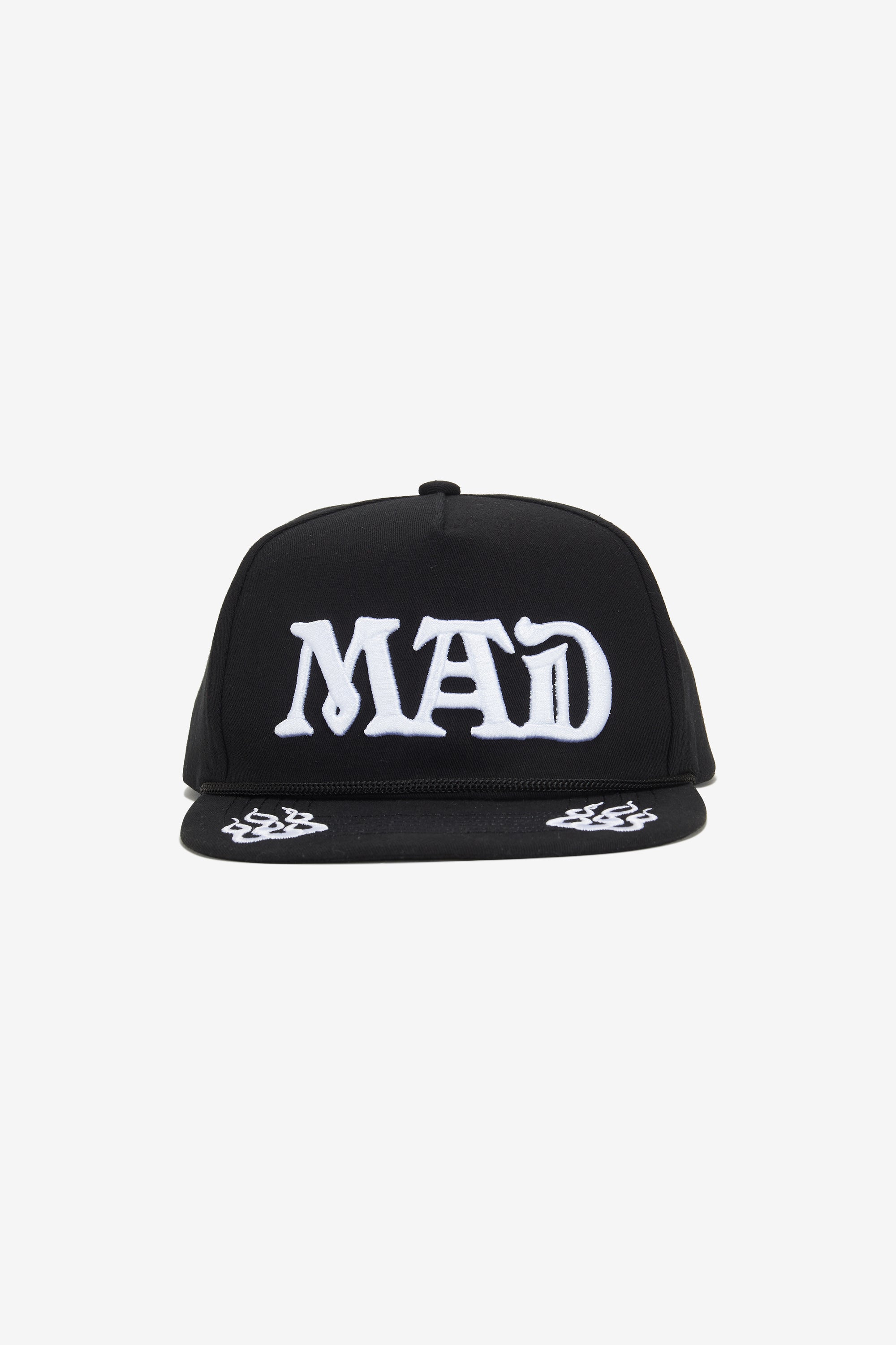 MAD.HAT with a tall structured front profile and flat brim